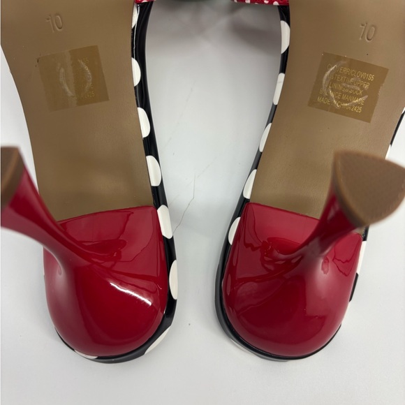 Betsey Johnson Clovr Red and White Ladybug Embellished Slip On Sandal - Picture 6 of 15